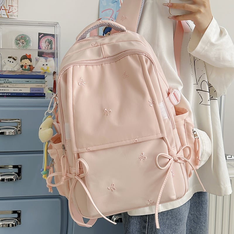 Νάιλον αδιάβροχο σχολικό σακίδιο σε ιαπωνικό στυλ με μοτίβο κυμάτων, καμπύλοι ιμάντες, επένδυση από νάιλον για μαθητές γυμνασίου