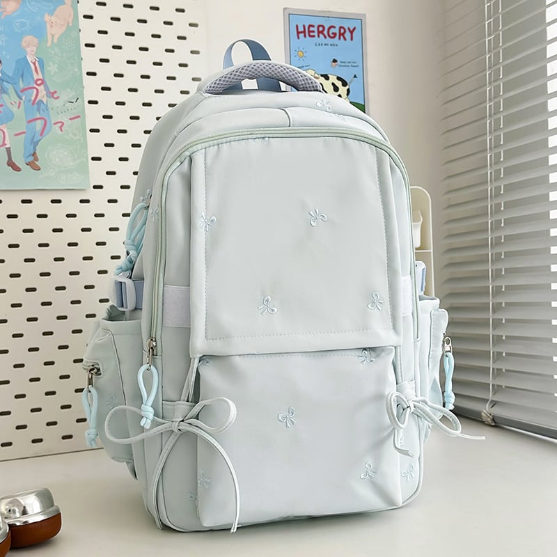 Νάιλον αδιάβροχο σχολικό σακίδιο σε ιαπωνικό στυλ με μοτίβο κυμάτων, καμπύλοι ιμάντες, επένδυση από νάιλον για μαθητές γυμνασίου