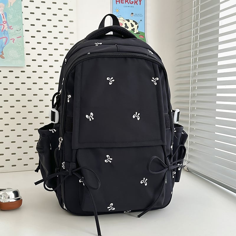 Νάιλον αδιάβροχο σχολικό σακίδιο σε ιαπωνικό στυλ με μοτίβο κυμάτων, καμπύλοι ιμάντες, επένδυση από νάιλον για μαθητές γυμνασίου