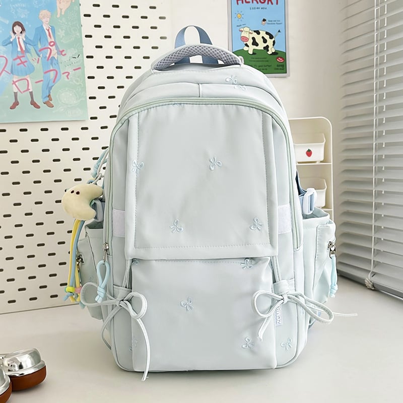 Νάιλον αδιάβροχο σχολικό σακίδιο σε ιαπωνικό στυλ με μοτίβο κυμάτων, καμπύλοι ιμάντες, επένδυση από νάιλον για μαθητές γυμνασίου