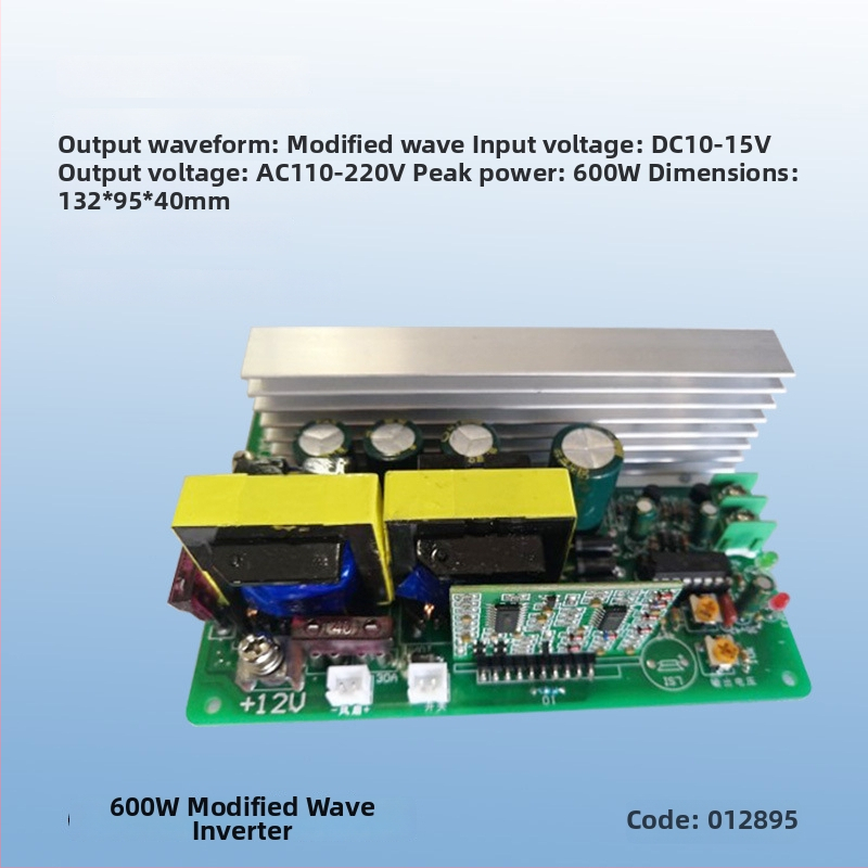 DC-AC inverter modul, 300W, bemenet 12V DC, kimenet 220V AC, 50Hz, kapcsolóüzemű tápegység