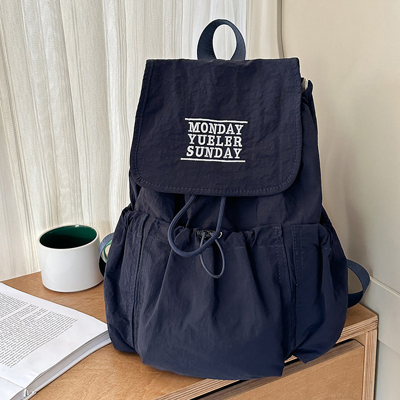 Unisex ranac za prijenosno računalo s najlonom i šnurnim zatvaranjem, mladi kampus stil, kapacitet do 20 L, podstava od poliestera, rameni pojas s jastučićem zraka