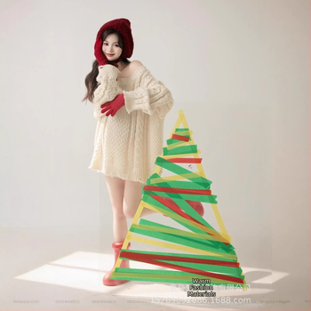 Комплект за фотосесия на бременна: плетен комплект с дълги реглан ръкави, полиестер, пролет 2026