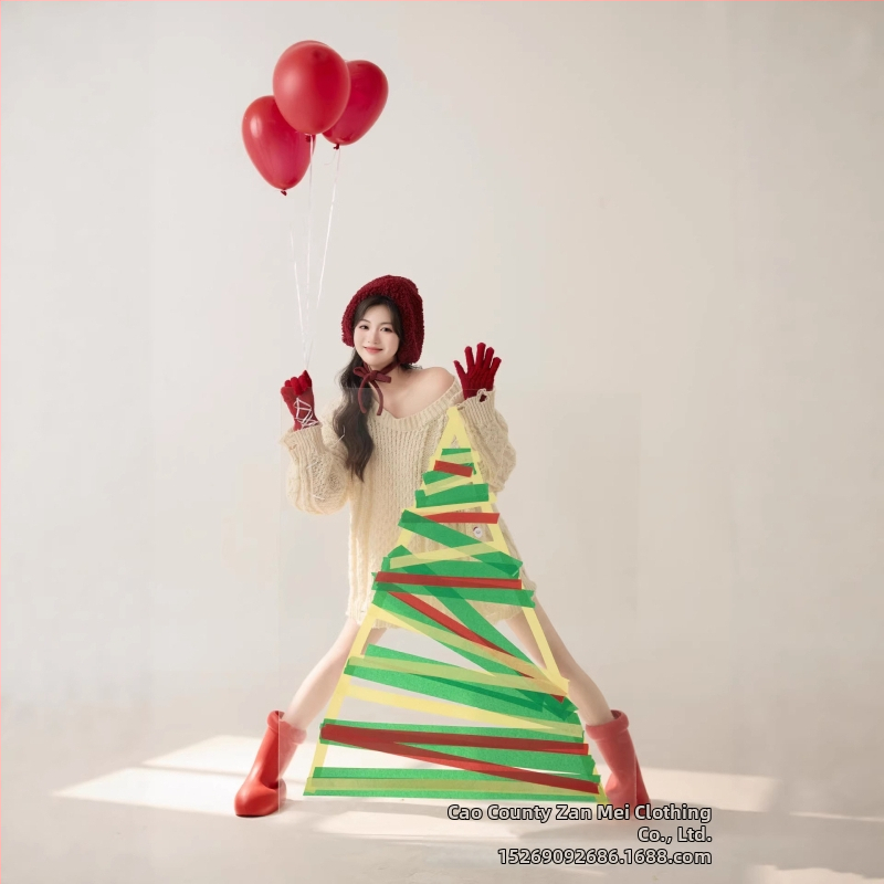 Комплект за фотосесия на бременна: плетен комплект с дълги реглан ръкави, полиестер, пролет 2026