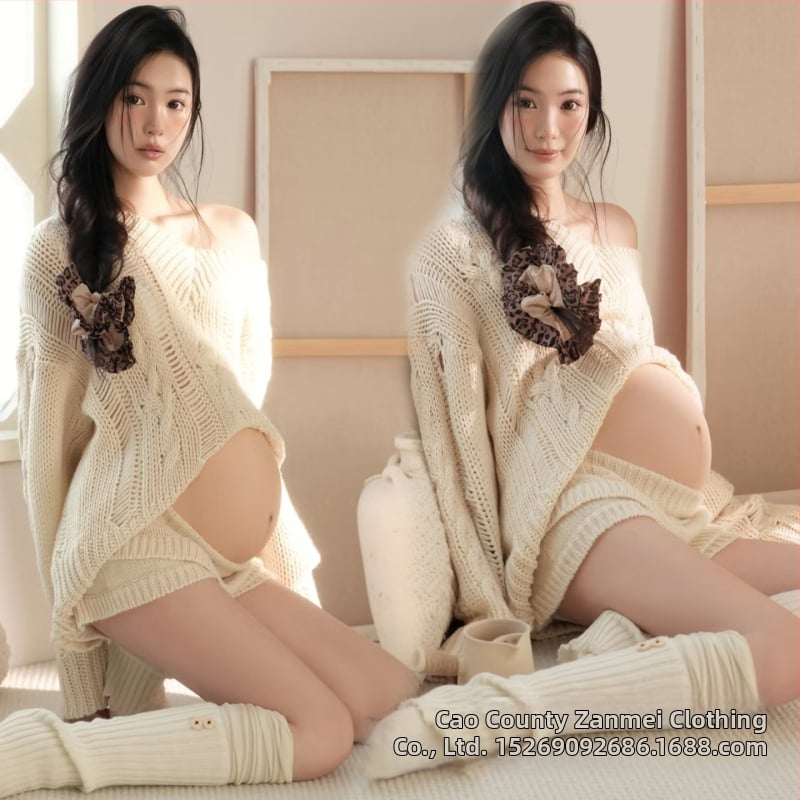 Комплект рокля за фотосесия на бременна жена | дълга рокля, дълъг ръкав Raglan, полиестрова тъкан, зимен сезон 2026