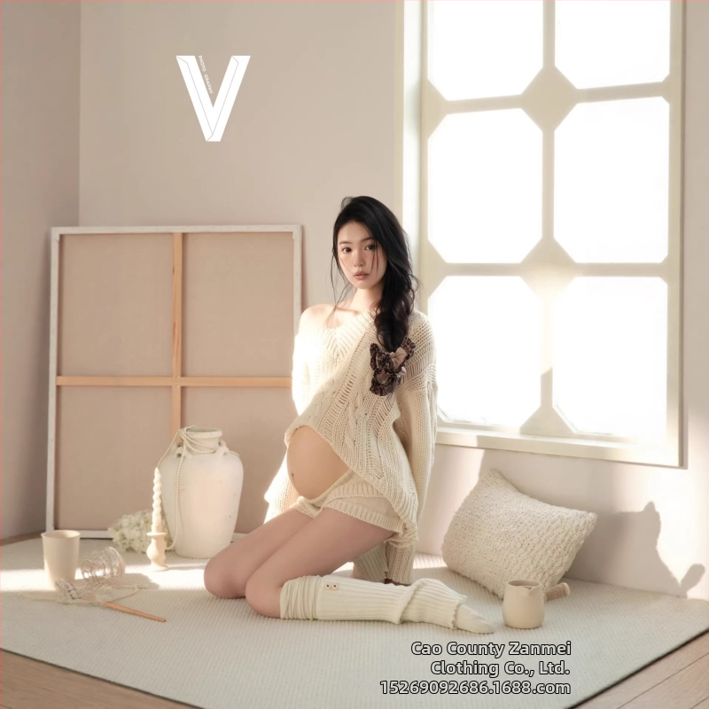 Комплект рокля за фотосесия на бременна жена | дълга рокля, дълъг ръкав Raglan, полиестрова тъкан, зимен сезон 2026