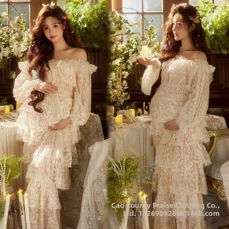 Костюм със пола за бременни с дълги ръкави и дълга пола, полиестерна материя, съдържание полиестер 50–70%, пролет 2025