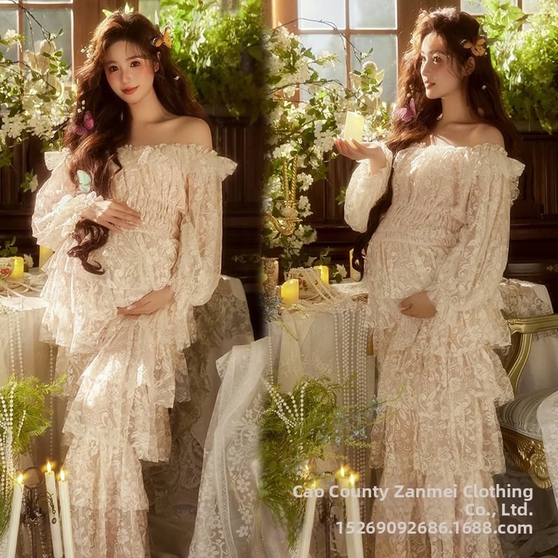 Костюм със пола за бременни с дълги ръкави и дълга пола, полиестерна материя, съдържание полиестер 50–70%, пролет 2025