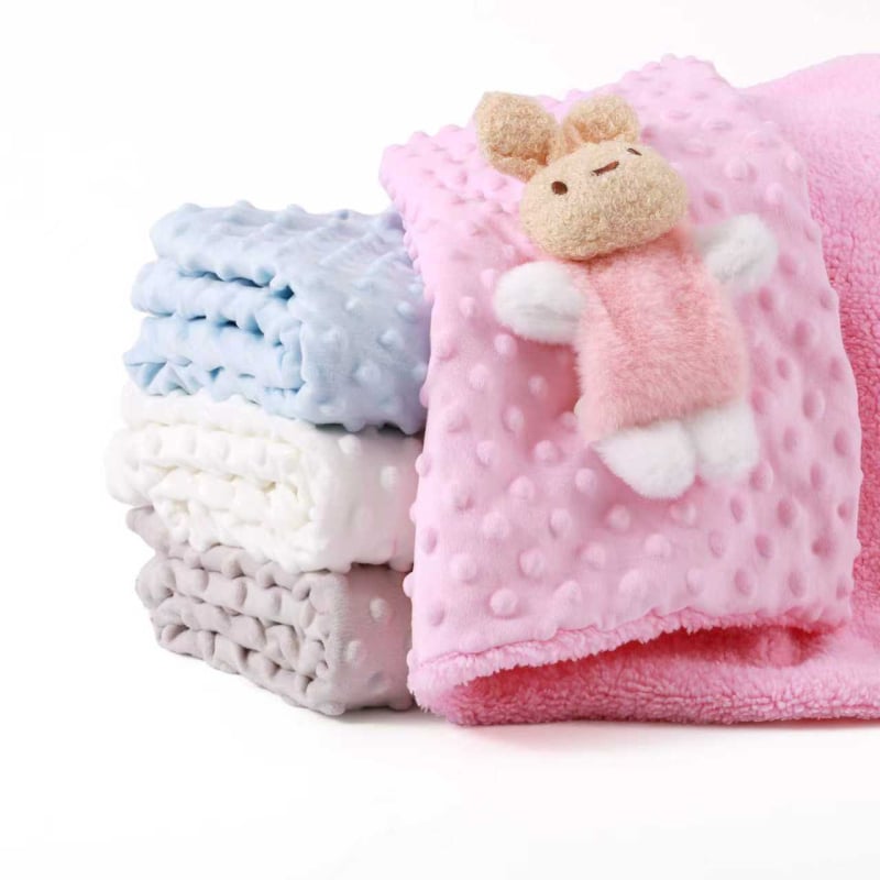 Bean Bean Fleece babakocsi takaró – kétszórétegű meleg, európai–amerikai stílus, 1–3 éveseknek, 300–500 g, személyre szabott feldolgozás