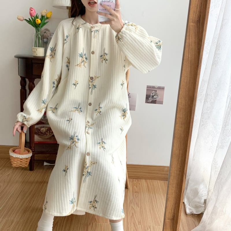 Рокля за кърмене с дълги ръкави, кръгло деколте, памук 70–80%, дълга пола с голям размах