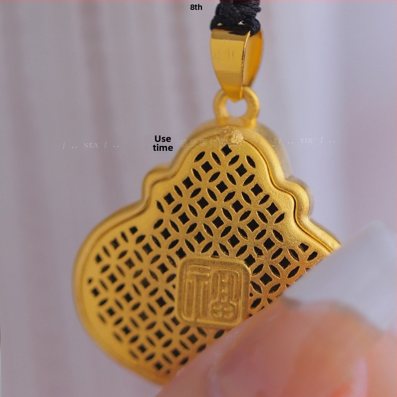 Mosadzné náhrdelník s box reťazou a príveskom Buddha Maitreja, nový čínsky štýl, elektroplatovaný povrch