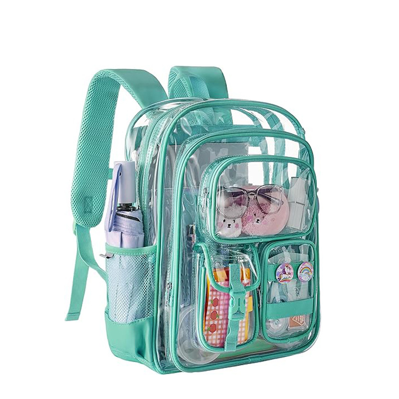Prozirni školski ruksak od PVC-a, vodootporan, kapaciteta 20–35 L, za 16-inčni laptop, unisex, uzorak životinja, remeni s jastucima zraka
