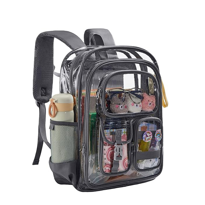 Prozirni školski ruksak od PVC-a, vodootporan, kapaciteta 20–35 L, za 16-inčni laptop, unisex, uzorak životinja, remeni s jastucima zraka