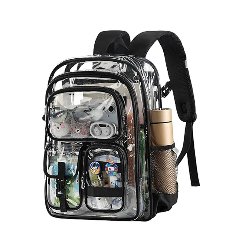 Prozirni školski ruksak od PVC-a, vodootporan, kapaciteta 20–35 L, za 16-inčni laptop, unisex, uzorak životinja, remeni s jastucima zraka