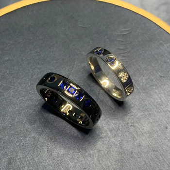 Inel din cupru pentru cupluri, Puff Style, design cu litere/cifre/text, electroplating, stil feminin, lux ușor