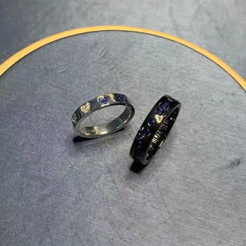 Inel din cupru pentru cupluri, Puff Style, design cu litere/cifre/text, electroplating, stil feminin, lux ușor