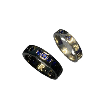 Inel din cupru pentru cupluri, Puff Style, design cu litere/cifre/text, electroplating, stil feminin, lux ușor