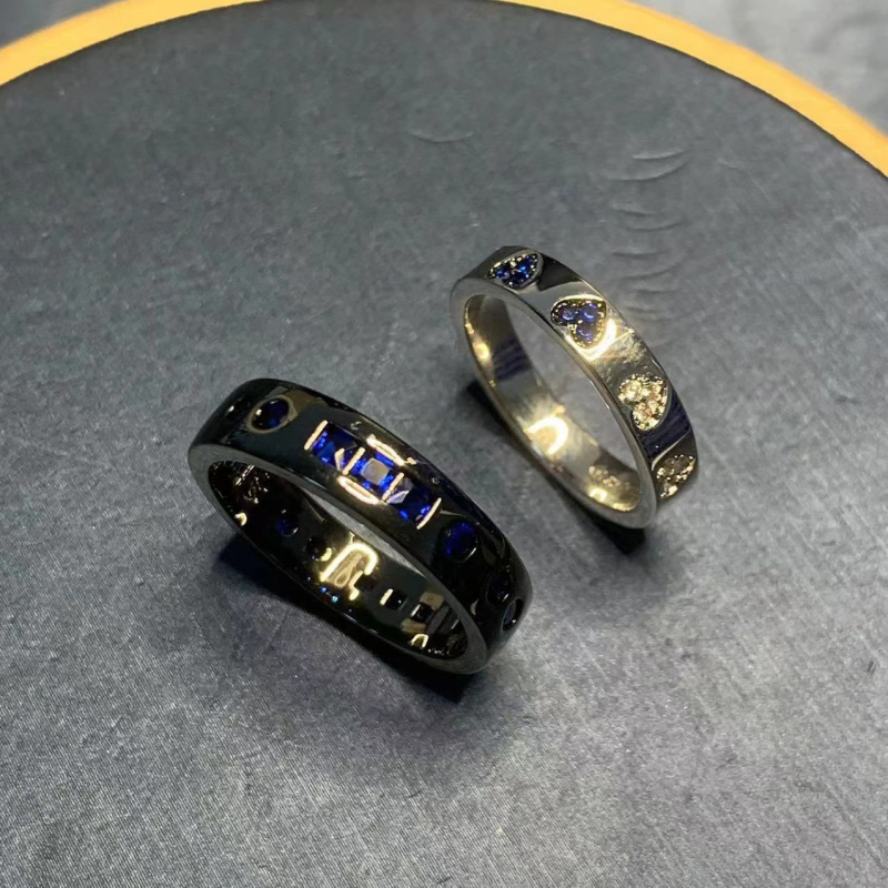 Inel din cupru pentru cupluri, Puff Style, design cu litere/cifre/text, electroplating, stil feminin, lux ușor