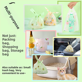 Sac de deșeuri pentru animale de companie în stil vestă, PE gros, cu mâner, reutilizabil