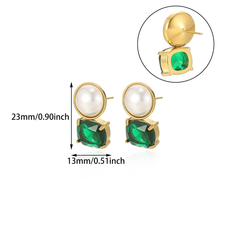 Cercei Mengjia, formă geometrică, din oțel inoxidabil, placare electrolitică, model E5643, Unisex