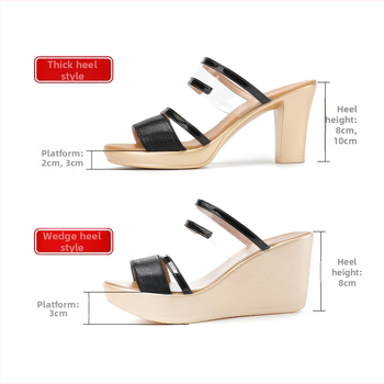 Női szandál egyrészes pánttal, vastag középmagas sarokkal, felsőrész és bélés mikrofibióból, PU talp, koreai stílus