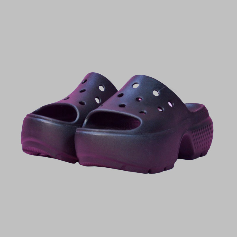 Pantofi dama EVA cu găuri, talpă de 5 cm, creștere înălțime, anti-derapant