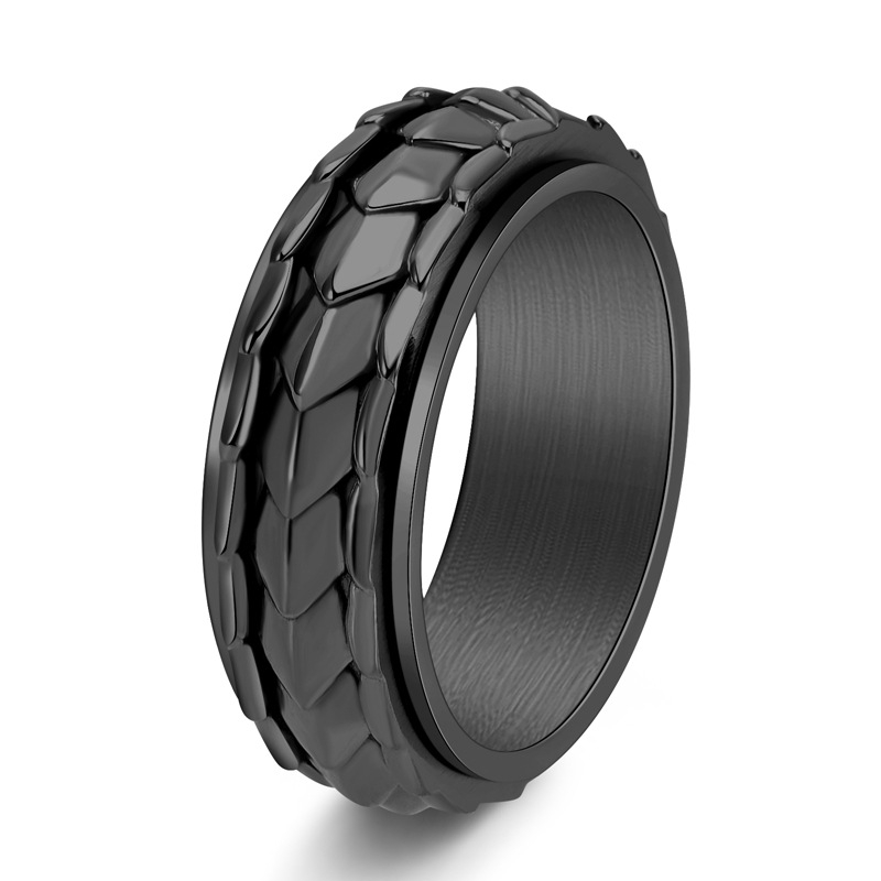 Inel din oțel de titan, design geometric, electroplatinat, stil masculin Sweet Cool (Cod M457)