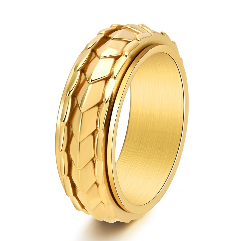 Inel din oțel de titan, design geometric, electroplatinat, stil masculin Sweet Cool (Cod M457)