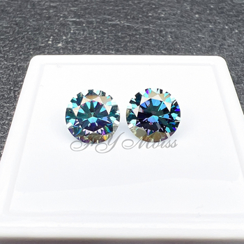 Moissanite στρογγυλός γυμνός λίθος — κοπή Eight Hearts Eight Arrows — διαύγεια VVS — ηλεκτροπλατίωση