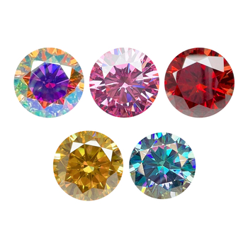 Moissanite στρογγυλός γυμνός λίθος — κοπή Eight Hearts Eight Arrows — διαύγεια VVS — ηλεκτροπλατίωση