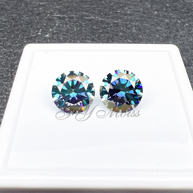 Moissanite στρογγυλός γυμνός λίθος — κοπή Eight Hearts Eight Arrows — διαύγεια VVS — ηλεκτροπλατίωση