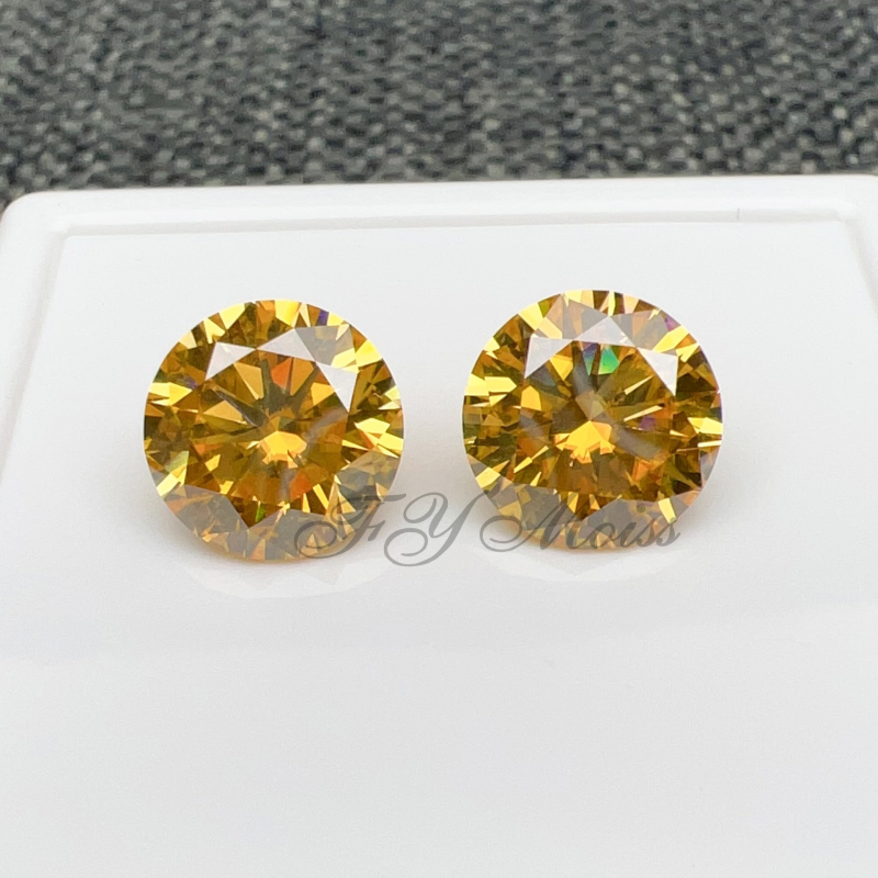 Moissanite στρογγυλός γυμνός λίθος — κοπή Eight Hearts Eight Arrows — διαύγεια VVS — ηλεκτροπλατίωση