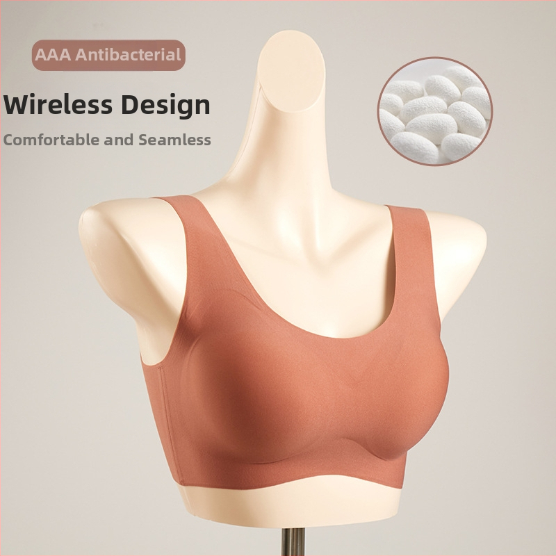 Carlsly sutien fără fir cu căptușeală din mătase de mulberry, fără cusături, cupe 3/4, forme subțiri, material nylon, căptușeală 80-90% mătase, bretele duble, închidere spate cu trei rânduri, Primăvara 2025