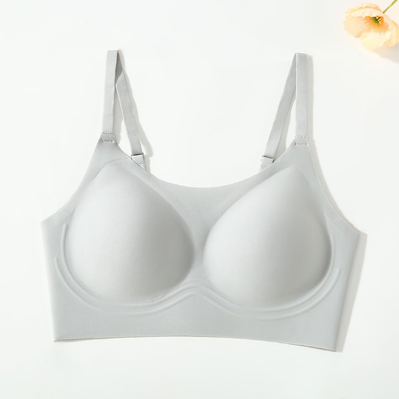 Carlsly sutien fără fir cu căptușeală din mătase de mulberry, fără cusături, cupe 3/4, forme subțiri, material nylon, căptușeală 80-90% mătase, bretele duble, închidere spate cu trei rânduri, Primăvara 2025