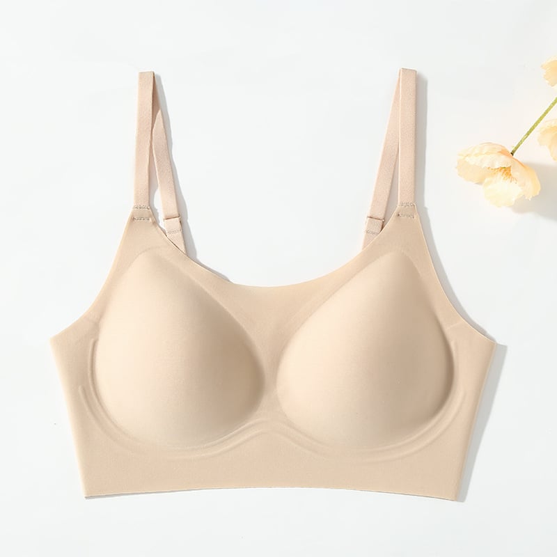 Carlsly sutien fără fir cu căptușeală din mătase de mulberry, fără cusături, cupe 3/4, forme subțiri, material nylon, căptușeală 80-90% mătase, bretele duble, închidere spate cu trei rânduri, Primăvara 2025