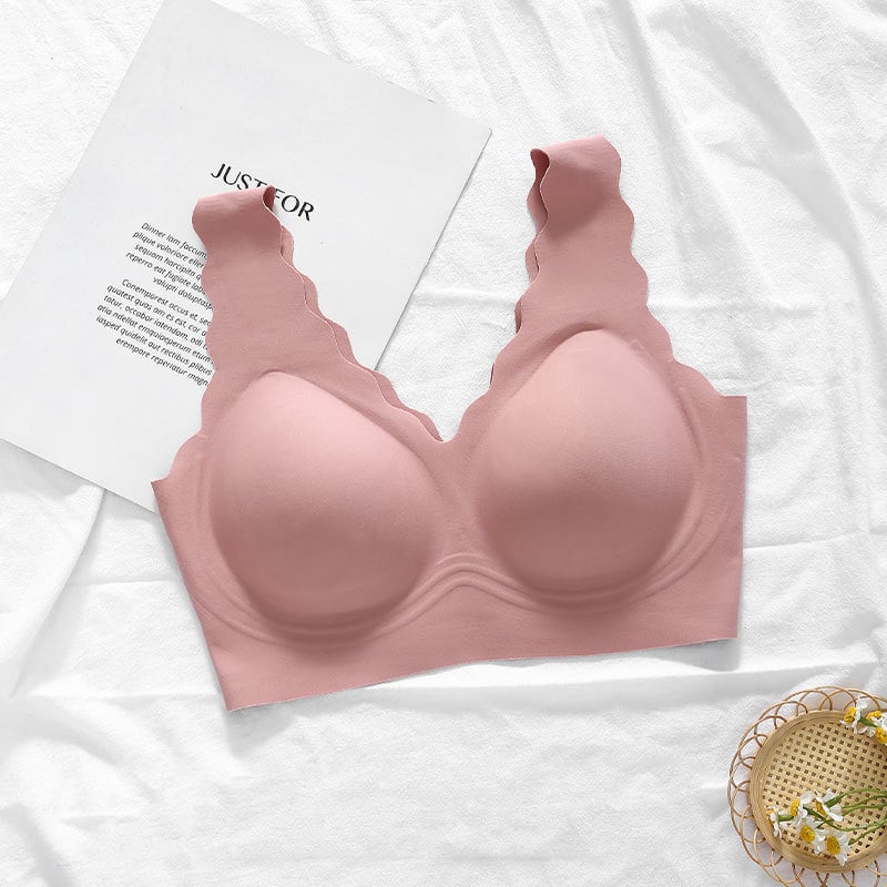 Carlsly sutien fără fir cu căptușeală din mătase de mulberry, fără cusături, cupe 3/4, forme subțiri, material nylon, căptușeală 80-90% mătase, bretele duble, închidere spate cu trei rânduri, Primăvara 2025