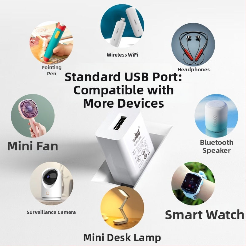 5V1A Töltőfej – Univerzális töltő a Bluetooth fülhallgatók, megfigyelő kamera, olvasó toll és okosóra számára (5W kimenet, QC 4.0)