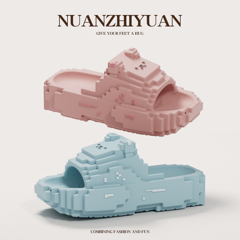 Unisex papuče s dizajnom pixellane medvjediće, EVA gornji dio i EVA potplat, protuklizne, za ljeto