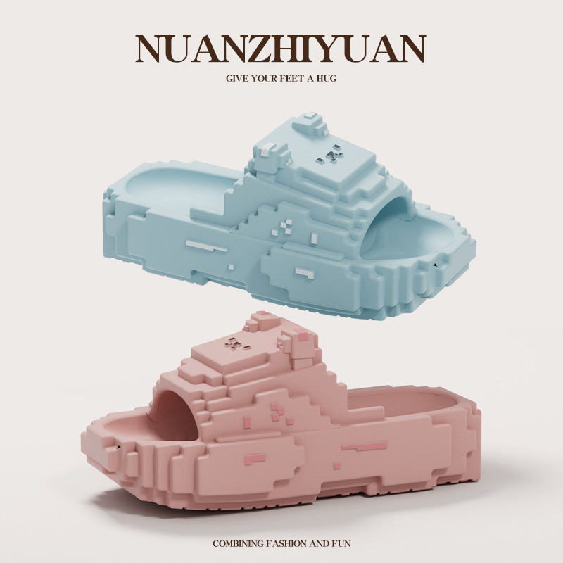 Unisex papuče s dizajnom pixellane medvjediće, EVA gornji dio i EVA potplat, protuklizne, za ljeto