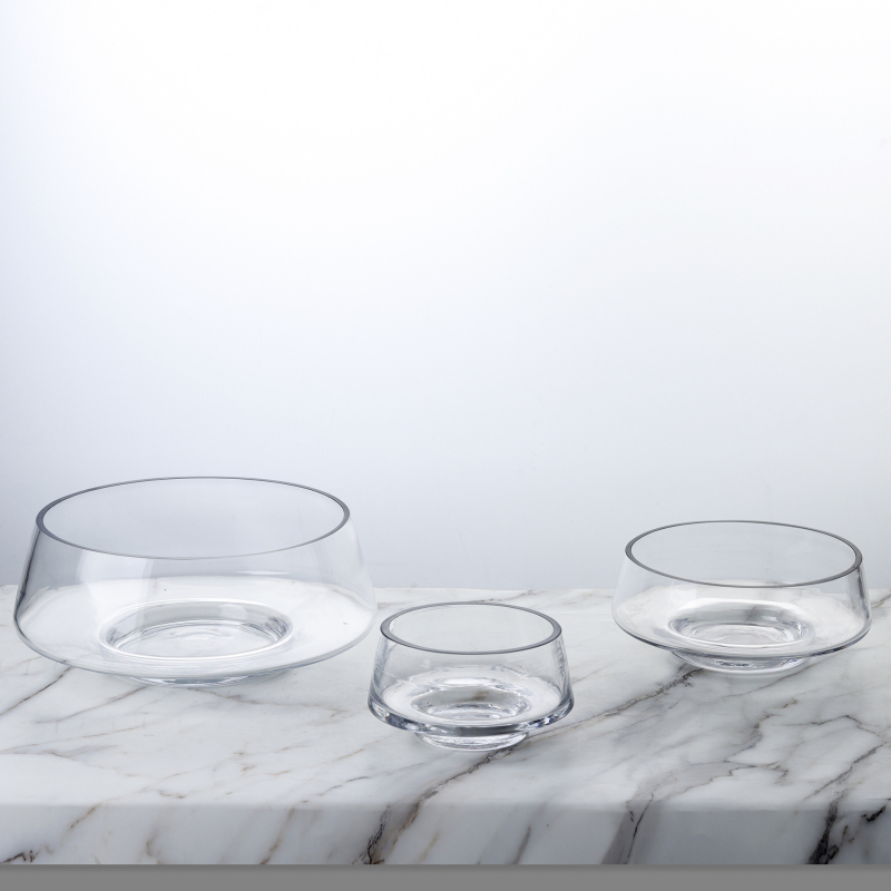 Vază din sticlă transparentă cu formă geometrică pentru suculente și mușchi, micro-peisaj hidroponic, suprafață lustruită, stil modern minimalist