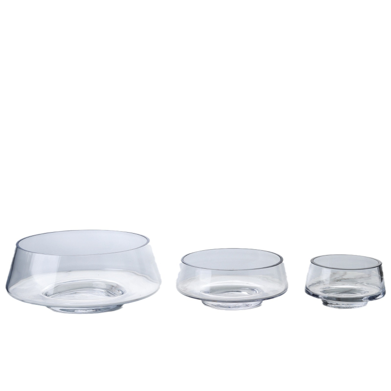 Vază din sticlă transparentă cu formă geometrică pentru suculente și mușchi, micro-peisaj hidroponic, suprafață lustruită, stil modern minimalist