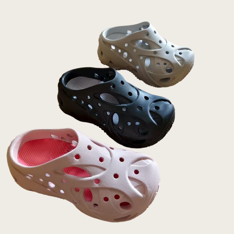 Sandale unisex Crocs-style, talpă EVA 3 cm, creștere înălțime, respirante și anti-derapante.
