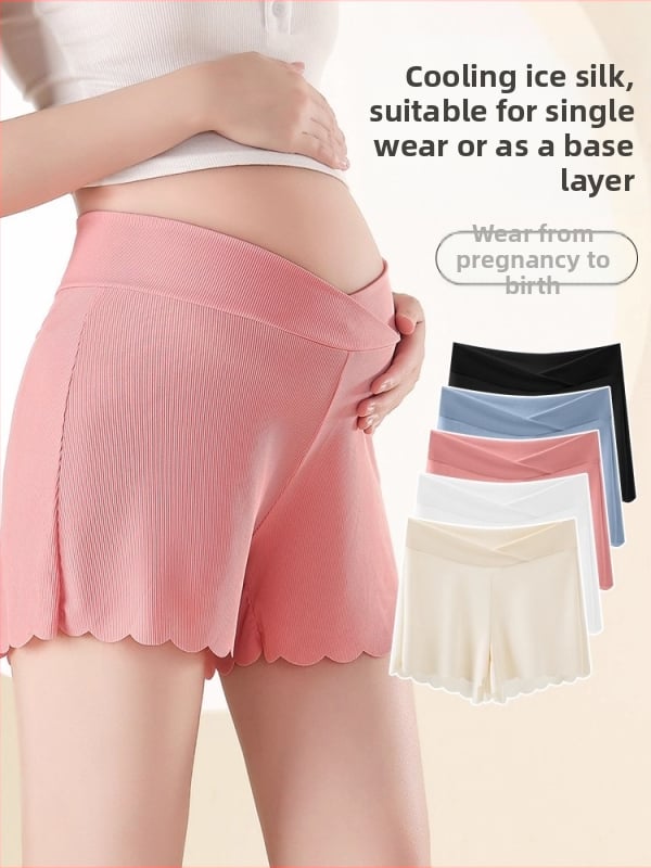 Майчински панталони за лято, тънки, бързосъхнещи, висока талия, капри дължина, полиестер/еластан 93.3%/6.7%