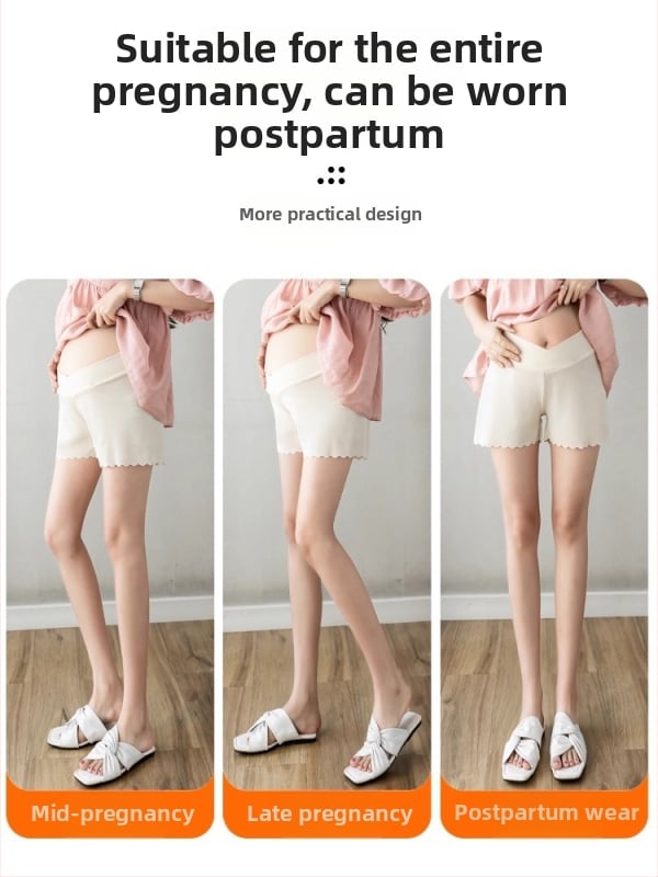 Майчински панталони за лято, тънки, бързосъхнещи, висока талия, капри дължина, полиестер/еластан 93.3%/6.7%