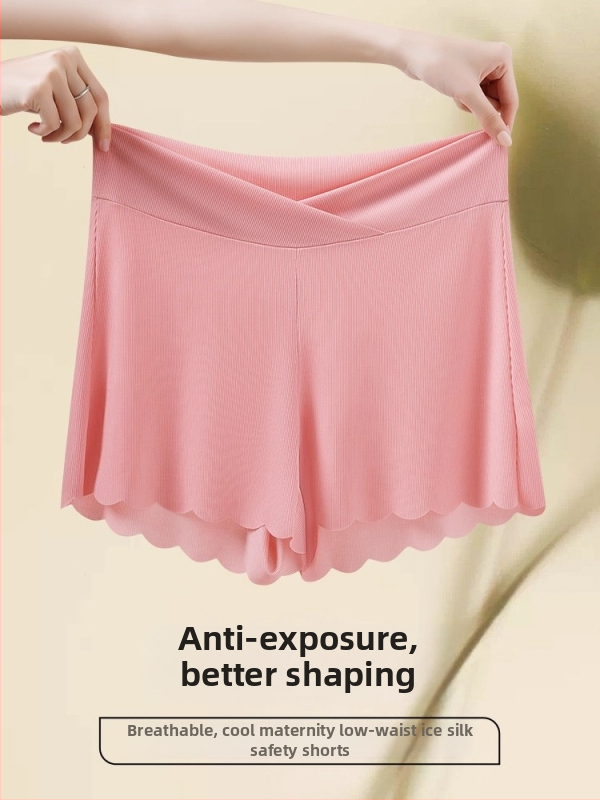 Майчински панталони за лято, тънки, бързосъхнещи, висока талия, капри дължина, полиестер/еластан 93.3%/6.7%