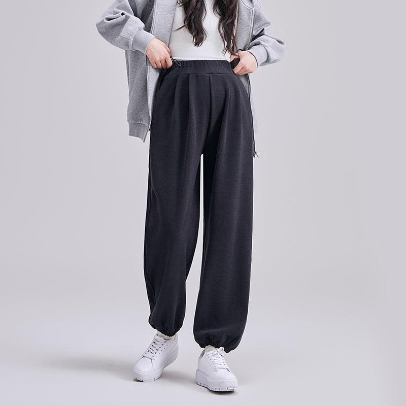 Панталони за бременни с висока талия и свободен широк крак, подкрепящ корема, полиестер-спандекс, есенно-зимни 2025