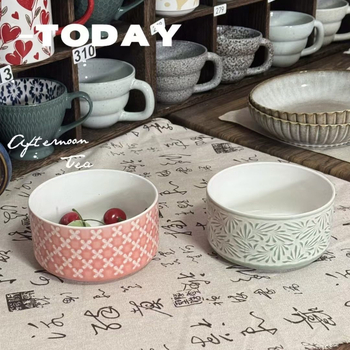 Vas ceramic pentru animale de companie, design anti-vărsare, cu suport pentru gât, vas pentru mâncare și apă pentru pisici și câini