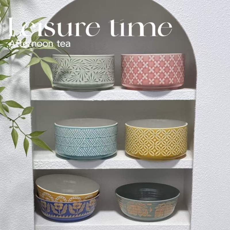 Vas ceramic pentru animale de companie, design anti-vărsare, cu suport pentru gât, vas pentru mâncare și apă pentru pisici și câini