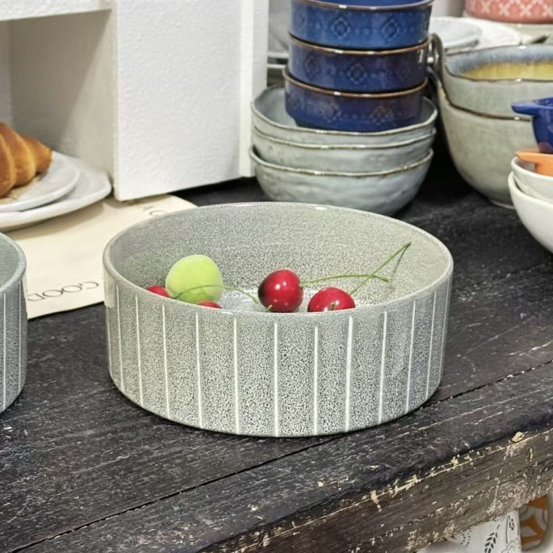 Vas ceramic pentru animale de companie, design anti-vărsare, cu suport pentru gât, vas pentru mâncare și apă pentru pisici și câini