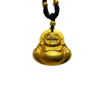 Náhrdelník Budha: usmievavý Budha s veľkým bruchom; kovový materiál; stredoveký štýl; literárne retro; uvedenie jari 2024